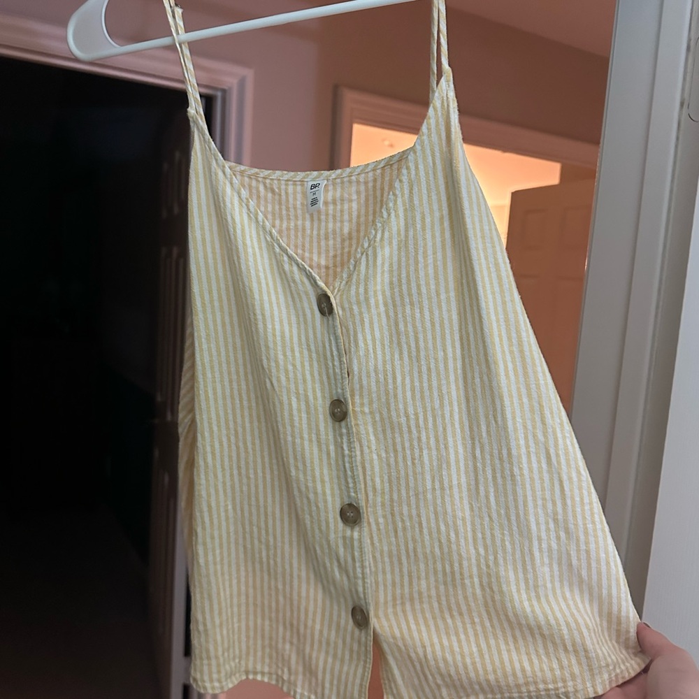Striped Button-Down Tank Top